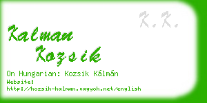 kalman kozsik business card