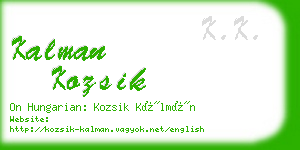 kalman kozsik business card